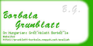borbala grunblatt business card